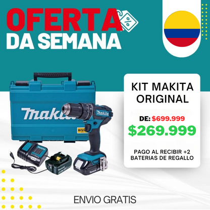 KIT ORIGINAL MAKITA - Taladro de alto impacto + 45 ACCESORIOS + 2 BATERIAS 48v - CIERRE DE LA TIENDA